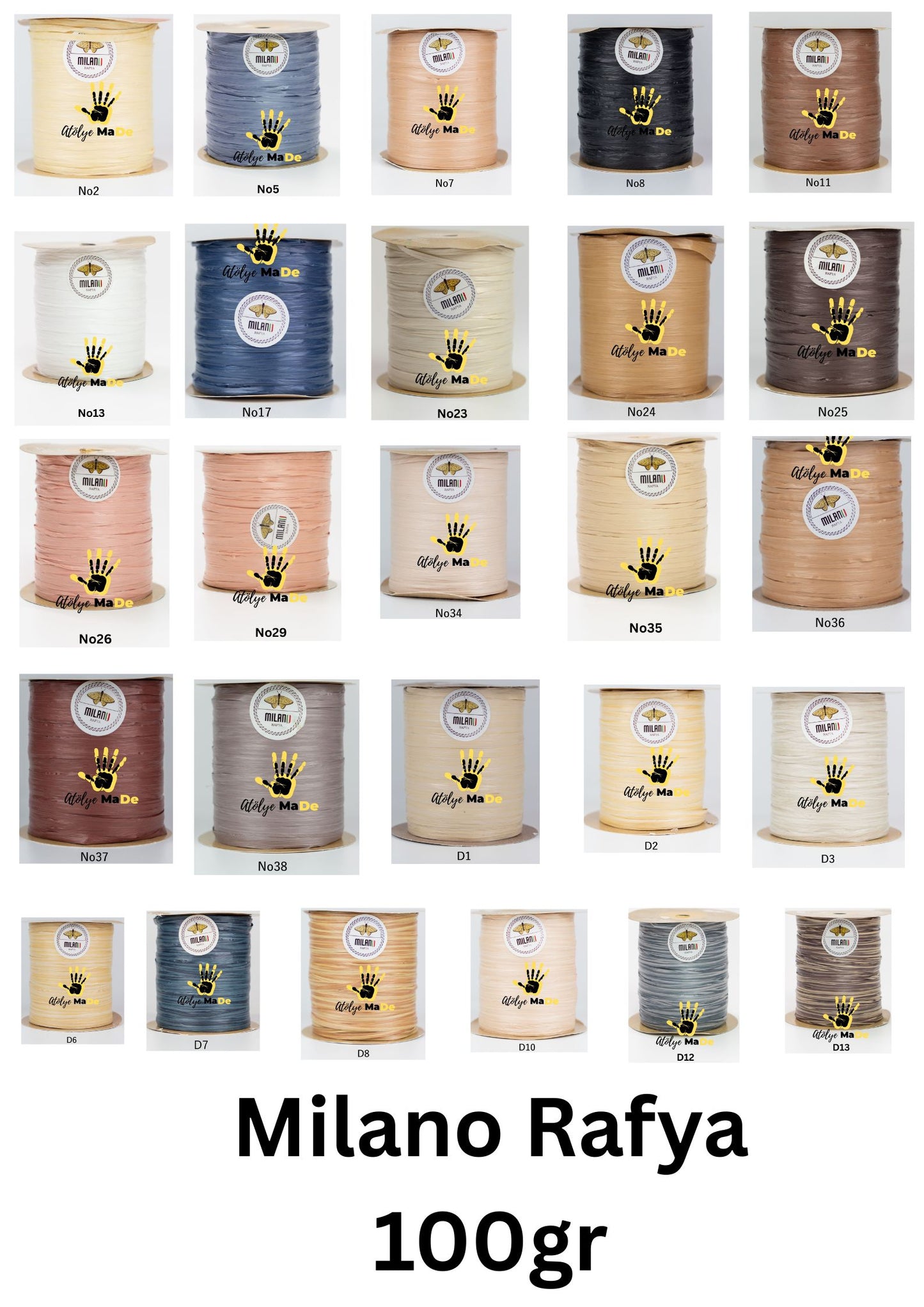 Milano Rafya - 100gr Tek Bobin Rafya İp ile çantalarınıza ışıltı katın