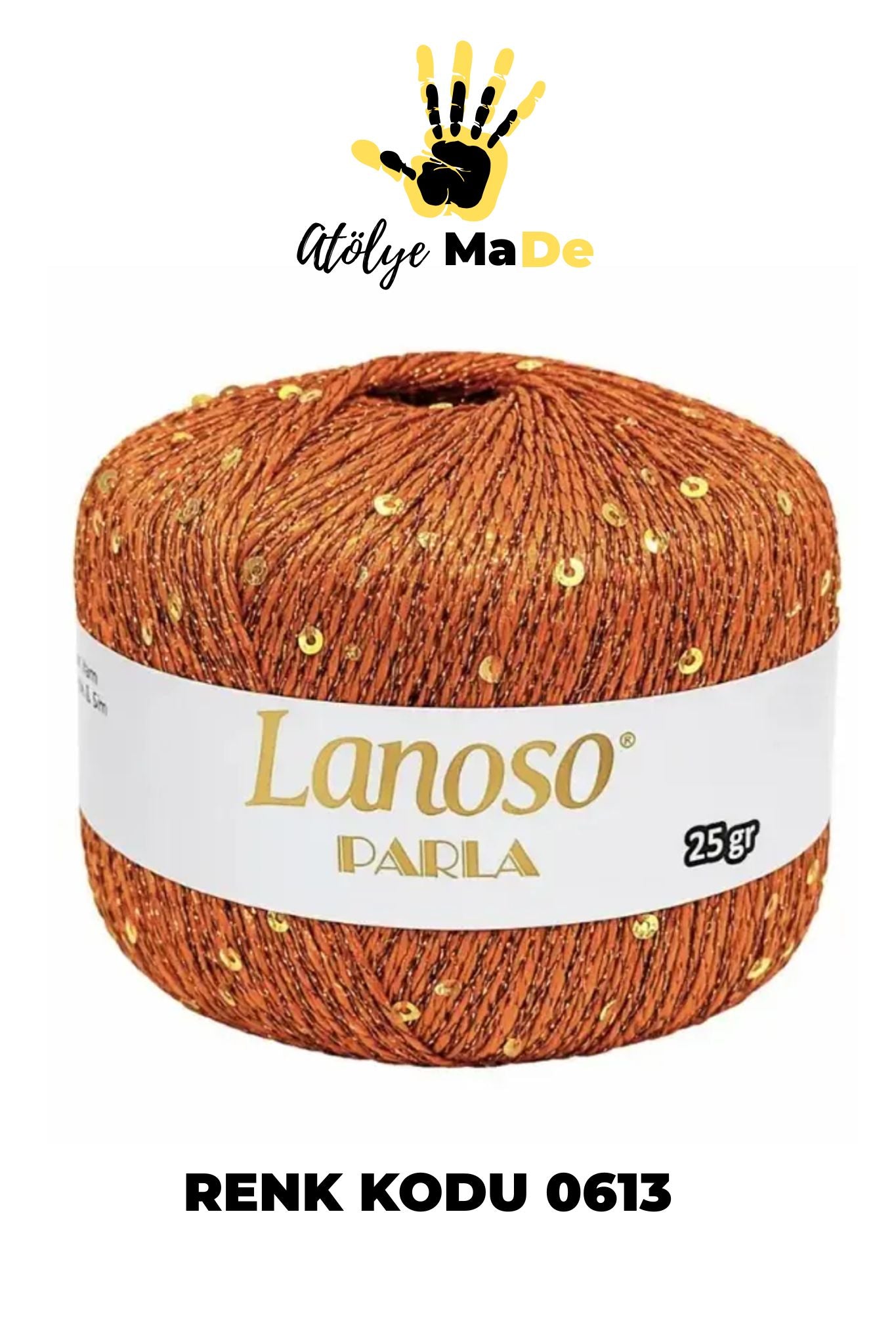 Lanoso Parla - Yumuşak Simli Pullu El Örgü İpi - %75 Glitter Yarn %25 Payette&Sim 217mt 25gr