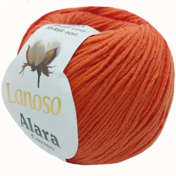 Lanoso Alara Cotton - Yumuşak Simli Pullu El Örgü İpi - %50 Pamuk %50 Akrilik 120mt 50gr
