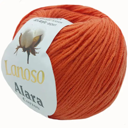 Lanoso Alara Cotton - Yumuşak Simli Pullu El Örgü İpi - %50 Pamuk %50 Akrilik 120mt 50gr