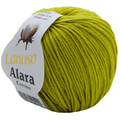 Lanoso Alara Cotton - Yumuşak Simli Pullu El Örgü İpi - %50 Pamuk %50 Akrilik 120mt 50gr