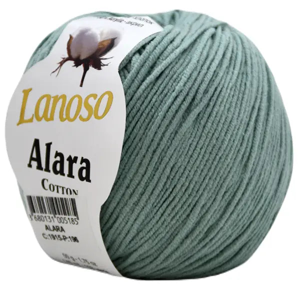 Lanoso Alara Cotton - Yumuşak Simli Pullu El Örgü İpi - %50 Pamuk %50 Akrilik 120mt 50gr