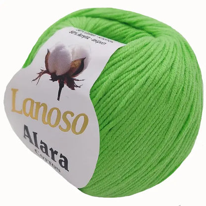 Lanoso Alara Cotton - Yumuşak Simli Pullu El Örgü İpi - %50 Pamuk %50 Akrilik 120mt 50gr
