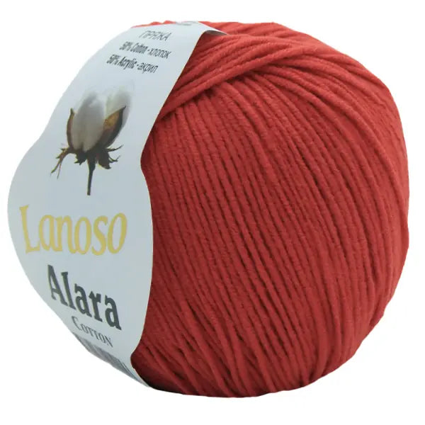 Lanoso Alara Cotton - Yumuşak Simli Pullu El Örgü İpi - %50 Pamuk %50 Akrilik 120mt 50gr