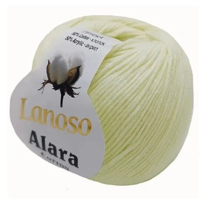 Lanoso Alara Cotton - Yumuşak Simli Pullu El Örgü İpi - %50 Pamuk %50 Akrilik 120mt 50gr