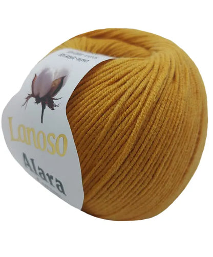 Lanoso Alara Cotton - Yumuşak Simli Pullu El Örgü İpi - %50 Pamuk %50 Akrilik 120mt 50gr