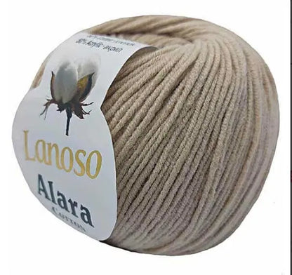 Lanoso Alara Cotton - Yumuşak Simli Pullu El Örgü İpi - %50 Pamuk %50 Akrilik 120mt 50gr