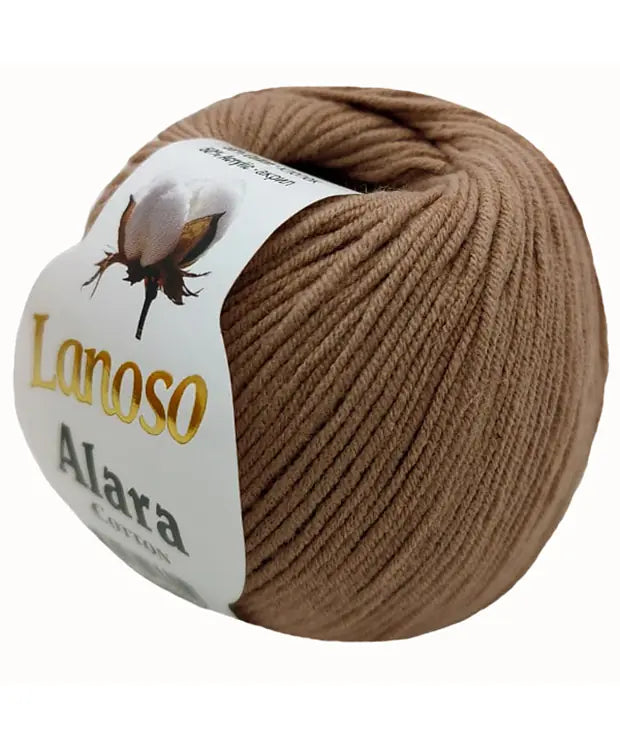 Lanoso Alara Cotton - Yumuşak Simli Pullu El Örgü İpi - %50 Pamuk %50 Akrilik 120mt 50gr