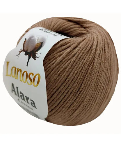 Lanoso Alara Cotton - Yumuşak Simli Pullu El Örgü İpi - %50 Pamuk %50 Akrilik 120mt 50gr