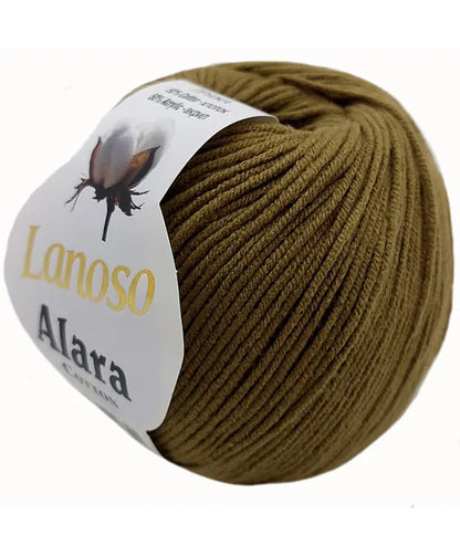 Lanoso Alara Cotton - Yumuşak Simli Pullu El Örgü İpi - %50 Pamuk %50 Akrilik 120mt 50gr