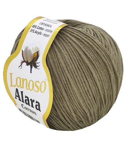 Lanoso Alara Cotton - Yumuşak Simli Pullu El Örgü İpi - %50 Pamuk %50 Akrilik 120mt 50gr