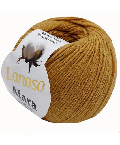 Lanoso Alara Cotton - Yumuşak Simli Pullu El Örgü İpi - %50 Pamuk %50 Akrilik 120mt 50gr