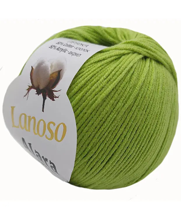 Lanoso Alara Cotton - Yumuşak Simli Pullu El Örgü İpi - %50 Pamuk %50 Akrilik 120mt 50gr
