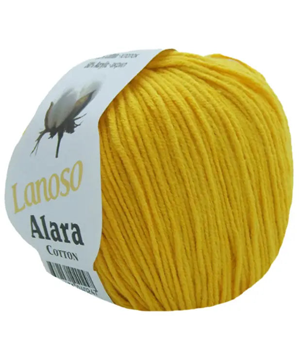 Lanoso Alara Cotton - Yumuşak Simli Pullu El Örgü İpi - %50 Pamuk %50 Akrilik 120mt 50gr