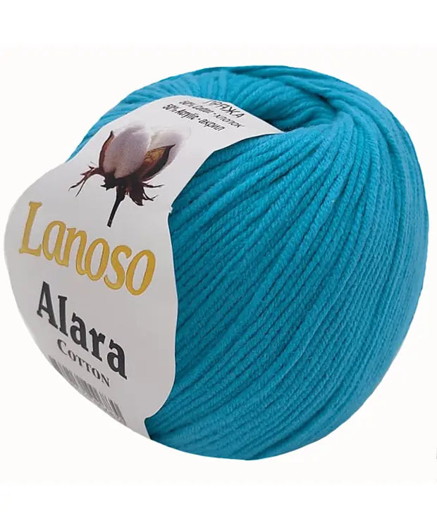 Lanoso Alara Cotton - Yumuşak Simli Pullu El Örgü İpi - %50 Pamuk %50 Akrilik 120mt 50gr