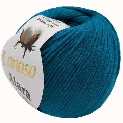 Lanoso Alara Cotton - Yumuşak Simli Pullu El Örgü İpi - %50 Pamuk %50 Akrilik 120mt 50gr