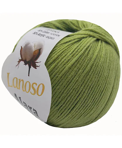 Lanoso Alara Cotton - Yumuşak Simli Pullu El Örgü İpi - %50 Pamuk %50 Akrilik 120mt 50gr