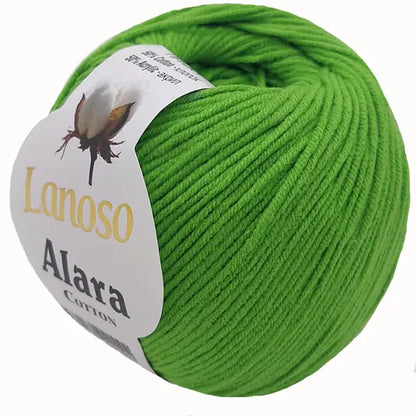 Lanoso Alara Cotton - Yumuşak Simli Pullu El Örgü İpi - %50 Pamuk %50 Akrilik 120mt 50gr