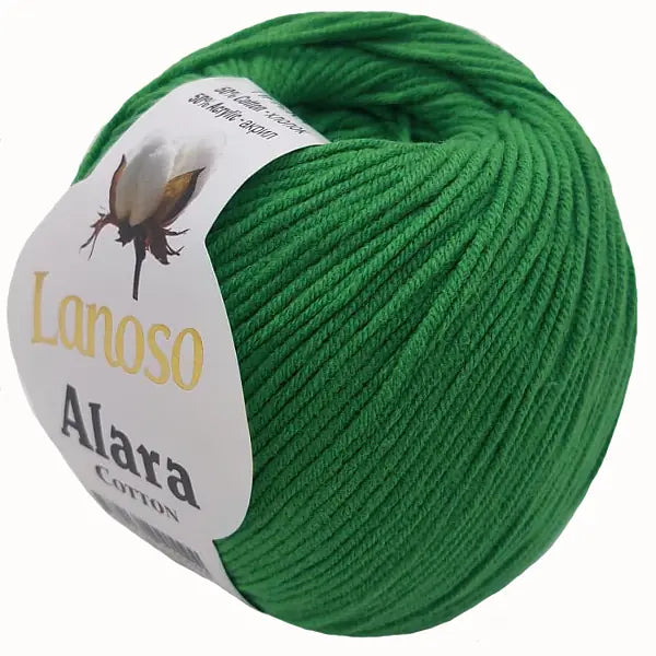 Lanoso Alara Cotton - Yumuşak Simli Pullu El Örgü İpi - %50 Pamuk %50 Akrilik 120mt 50gr