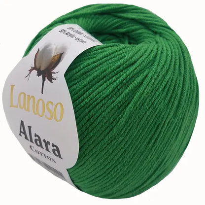 Lanoso Alara Cotton - Yumuşak Simli Pullu El Örgü İpi - %50 Pamuk %50 Akrilik 120mt 50gr