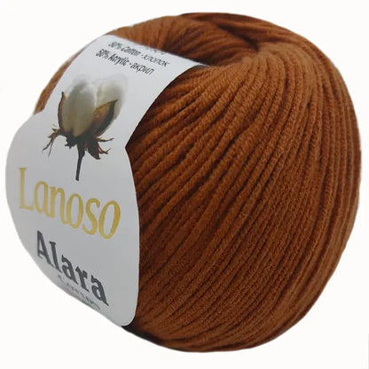Lanoso Alara Cotton - Yumuşak Simli Pullu El Örgü İpi - %50 Pamuk %50 Akrilik 120mt 50gr