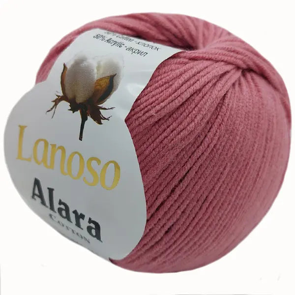 Lanoso Alara Cotton - Yumuşak Simli Pullu El Örgü İpi - %50 Pamuk %50 Akrilik 120mt 50gr