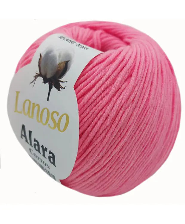 Lanoso Alara Cotton - Yumuşak Simli Pullu El Örgü İpi - %50 Pamuk %50 Akrilik 120mt 50gr
