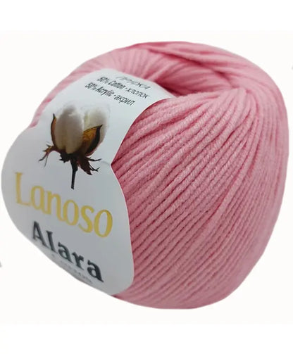 Lanoso Alara Cotton - Yumuşak Simli Pullu El Örgü İpi - %50 Pamuk %50 Akrilik 120mt 50gr