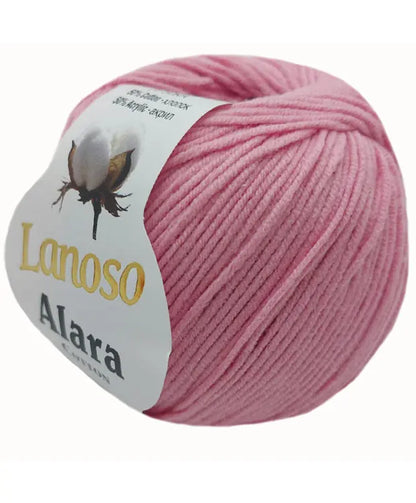 Lanoso Alara Cotton - Yumuşak Simli Pullu El Örgü İpi - %50 Pamuk %50 Akrilik 120mt 50gr