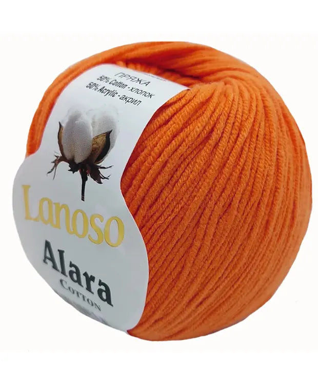 Lanoso Alara Cotton - Yumuşak Simli Pullu El Örgü İpi - %50 Pamuk %50 Akrilik 120mt 50gr