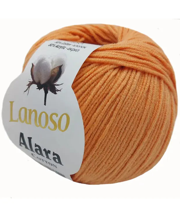 Lanoso Alara Cotton - Yumuşak Simli Pullu El Örgü İpi - %50 Pamuk %50 Akrilik 120mt 50gr