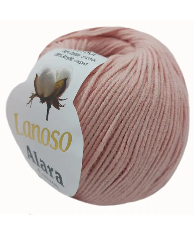 Lanoso Alara Cotton - Yumuşak Simli Pullu El Örgü İpi - %50 Pamuk %50 Akrilik 120mt 50gr