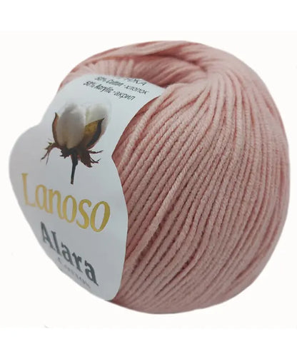 Lanoso Alara Cotton - Yumuşak Simli Pullu El Örgü İpi - %50 Pamuk %50 Akrilik 120mt 50gr