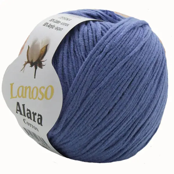 Lanoso Alara Cotton - Yumuşak Simli Pullu El Örgü İpi - %50 Pamuk %50 Akrilik 120mt 50gr