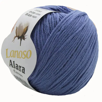 Lanoso Alara Cotton - Yumuşak Simli Pullu El Örgü İpi - %50 Pamuk %50 Akrilik 120mt 50gr