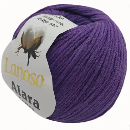Lanoso Alara Cotton - Yumuşak Simli Pullu El Örgü İpi - %50 Pamuk %50 Akrilik 120mt 50gr