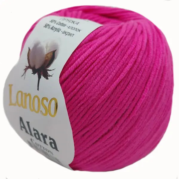 Lanoso Alara Cotton - Yumuşak Simli Pullu El Örgü İpi - %50 Pamuk %50 Akrilik 120mt 50gr