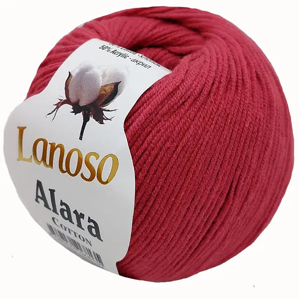 Lanoso Alara Cotton - Yumuşak Simli Pullu El Örgü İpi - %50 Pamuk %50 Akrilik 120mt 50gr