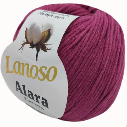 Lanoso Alara Cotton - Yumuşak Simli Pullu El Örgü İpi - %50 Pamuk %50 Akrilik 120mt 50gr