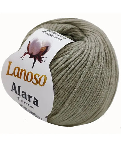 Lanoso Alara Cotton - Yumuşak Simli Pullu El Örgü İpi - %50 Pamuk %50 Akrilik 120mt 50gr