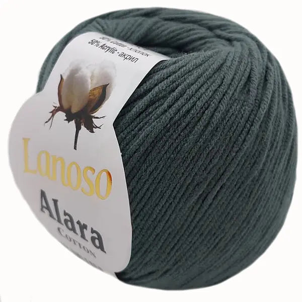 Lanoso Alara Cotton - Yumuşak Simli Pullu El Örgü İpi - %50 Pamuk %50 Akrilik 120mt 50gr