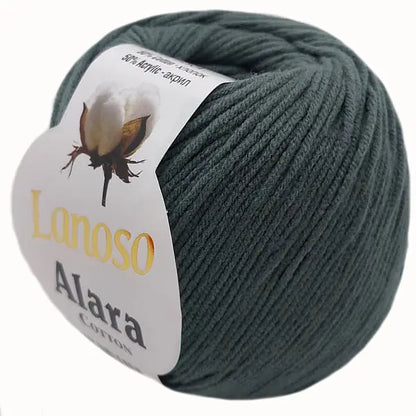 Lanoso Alara Cotton - Yumuşak Simli Pullu El Örgü İpi - %50 Pamuk %50 Akrilik 120mt 50gr