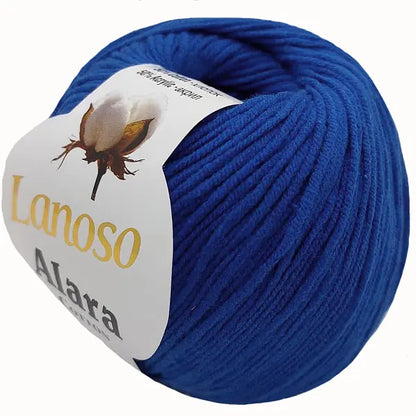 Lanoso Alara Cotton - Yumuşak Simli Pullu El Örgü İpi - %50 Pamuk %50 Akrilik 120mt 50gr