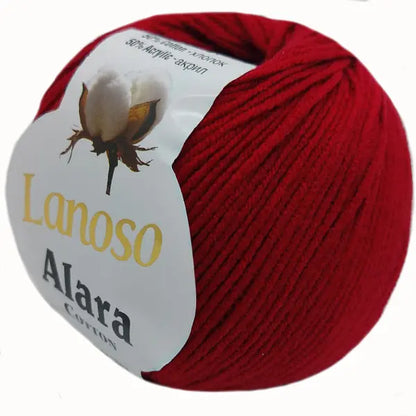 Lanoso Alara Cotton - Yumuşak Simli Pullu El Örgü İpi - %50 Pamuk %50 Akrilik 120mt 50gr