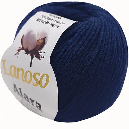 Lanoso Alara Cotton - Yumuşak Simli Pullu El Örgü İpi - %50 Pamuk %50 Akrilik 120mt 50gr