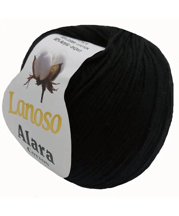 Lanoso Alara Cotton - Yumuşak Simli Pullu El Örgü İpi - %50 Pamuk %50 Akrilik 120mt 50gr