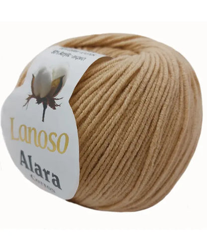 Lanoso Alara Cotton - Yumuşak Simli Pullu El Örgü İpi - %50 Pamuk %50 Akrilik 120mt 50gr
