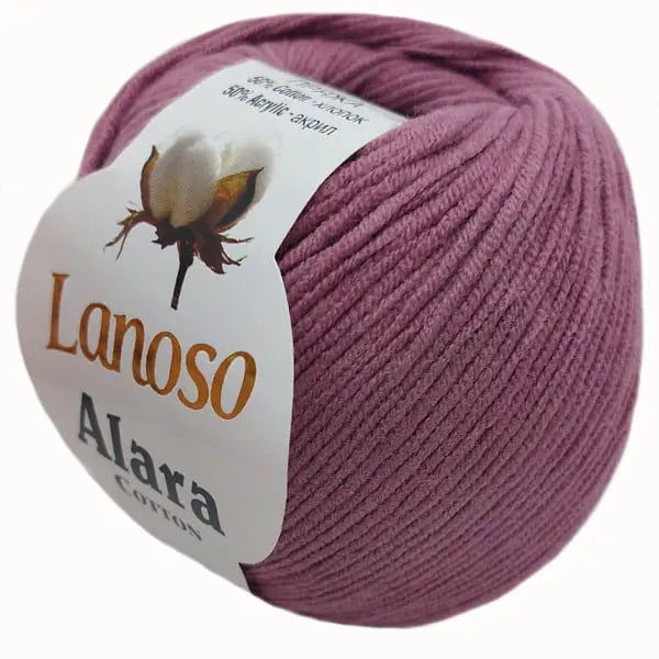 Lanoso Alara Cotton - Yumuşak Simli Pullu El Örgü İpi - %50 Pamuk %50 Akrilik 120mt 50gr