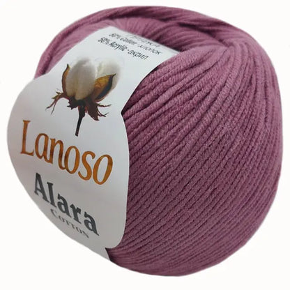 Lanoso Alara Cotton - Yumuşak Simli Pullu El Örgü İpi - %50 Pamuk %50 Akrilik 120mt 50gr