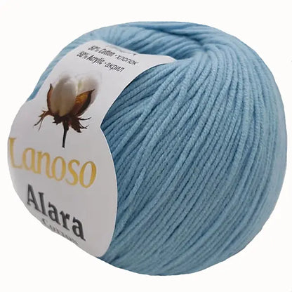 Lanoso Alara Cotton - Yumuşak Simli Pullu El Örgü İpi - %50 Pamuk %50 Akrilik 120mt 50gr